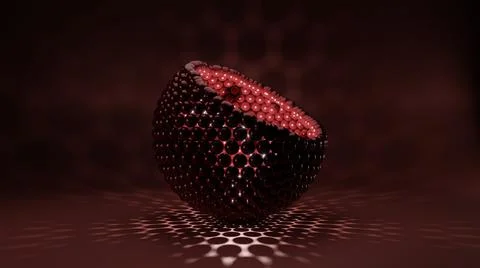 Abstract 3D render sci-fi sphere created with many small spheres. Illustrazione stock