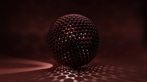 Abstract 3D render sci-fi sphere created with many small spheres. Stock Illustration