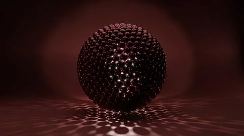 Abstract 3D render sci-fi sphere created with unique patterns or textures. イラスト素材