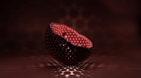 Abstract 3D render sci-fi sphere created with many small spheres. Illustrazione stock