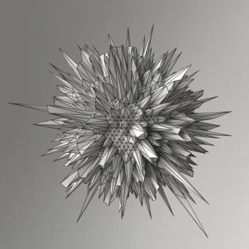 Abstract 3d render sphere polygons Stock Illustration