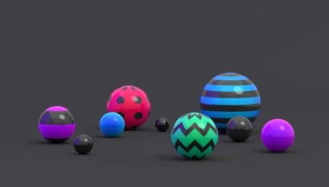 Abstract 3D Render of Spheres Stock Illustration