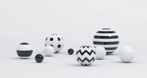 Abstract 3D Render of Spheres Illustrazione stock