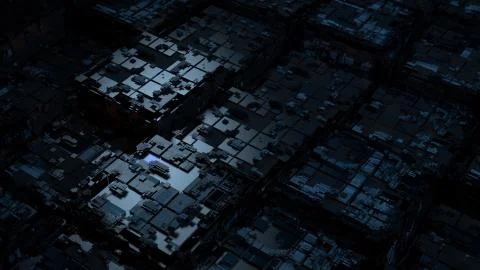 Abstract 3d render of technological background. High detailed complex cube st Stock Illustration