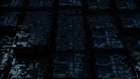 Abstract 3d render of technological background. High detailed complex cube st Stock Illustration