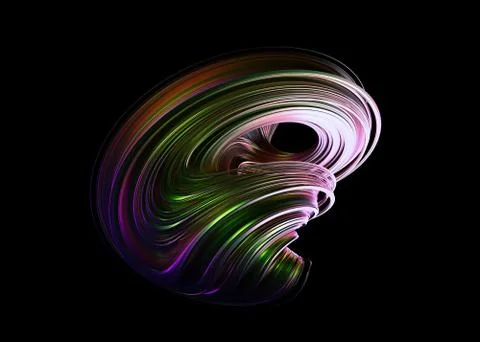 Abstract 3D Render of Twisted Shape Stock Illustration
