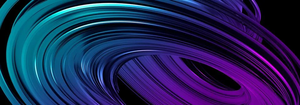 Abstract 3D Render of Twisted Shape Stock Illustration