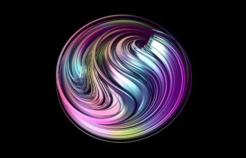 Abstract 3D Render of Twisted Shape Stock-Illustration