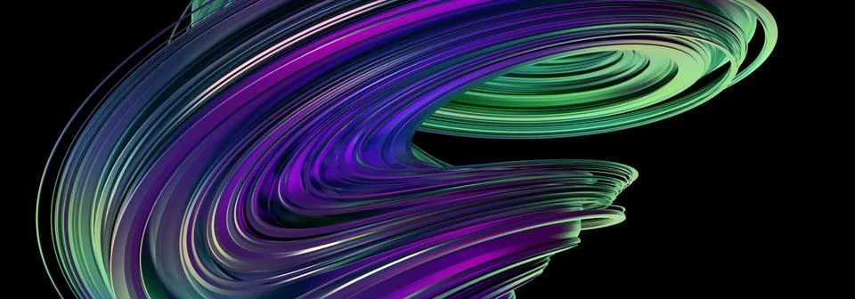 Abstract 3D Render of Twisted Shape Illustrazione stock