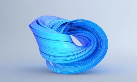Abstract 3D Render of Twisted Shape Stock Illustration