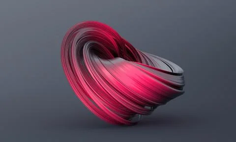 Abstract 3D Render of Twisted Shape Illustrazione stock