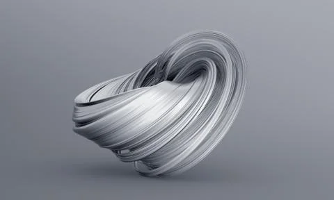 Abstract 3D Render of Twisted Shape Stock Illustration