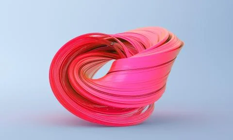 Abstract 3D Render of Twisted Shape Stock Illustration