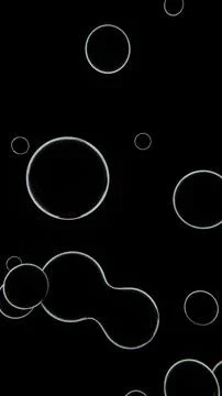 Abstract 3D render vertical wallpaper flying bubbles black backgrounds sphere Stock Illustration