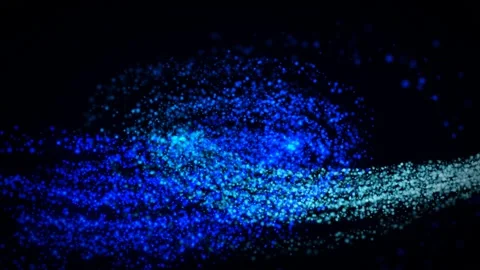 Abstract 3D render of vibrant blue swirling energy particles effect Stock Footage 342362960