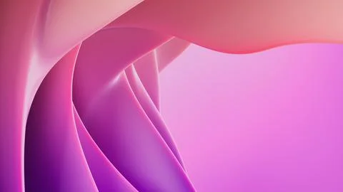 Abstract 3D render with vibrant layered curves and soft gradient backdrop. Illustrazione stock