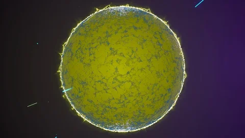 Abstract 3D render of virus cell or germs microorganism under microscope over Stock Footage 123807353