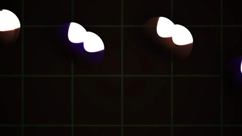 Abstract 3D render of water molecules floating in dark grid microscopic env.. Stock Footage 346316739