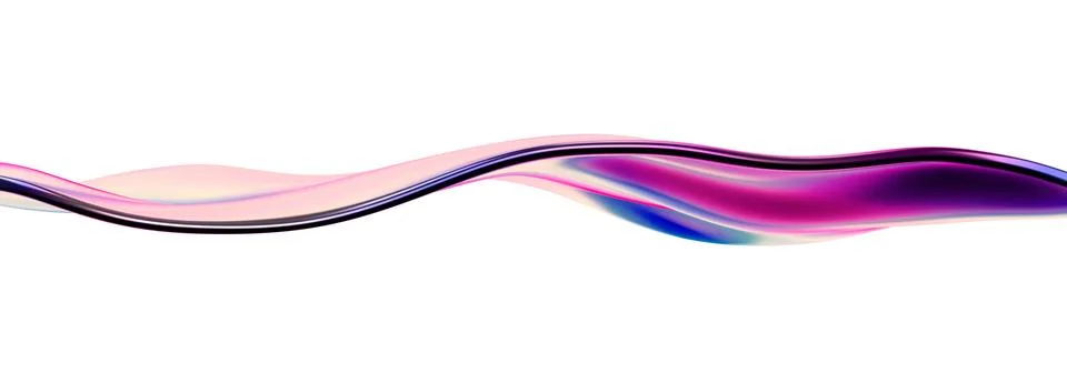 Abstract 3D Render of Wavy Line 스톡 일러스트
