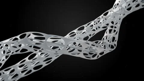 Abstract 3d rendered form. Complex deform structure. Twisted organic form. Stock Illustration