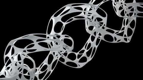 Abstract 3d rendered form. Complex deform structure. Twisted organic form. Stock Illustration