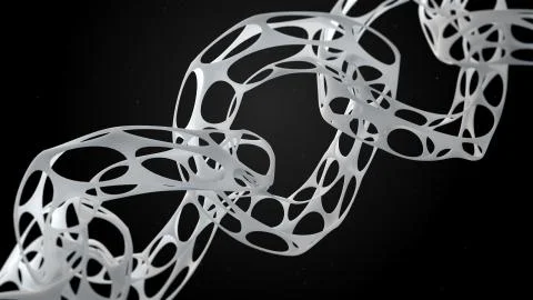 Abstract 3d rendered form. Complex deform structure. Twisted organic form. Stock Illustration