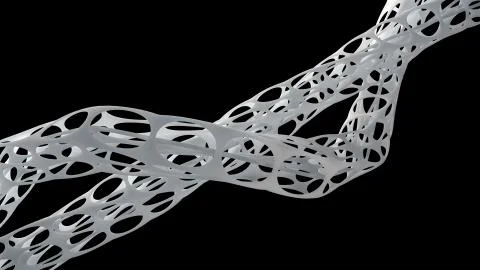Abstract 3d rendered form. Complex deform structure. Twisted organic form. Stock Illustration