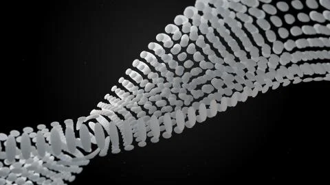 Abstract 3d rendered form. Complex deform structure. Twisted organic form. Stock Illustration
