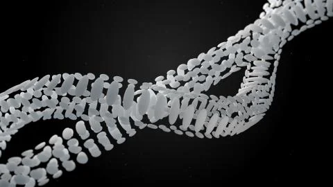 Abstract 3d rendered form. Complex deform structure. Twisted organic form. Stock Illustration