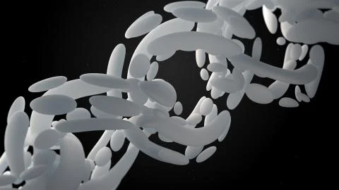 Abstract 3d rendered form. Complex deform structure. Twisted organic form. Stock Illustration