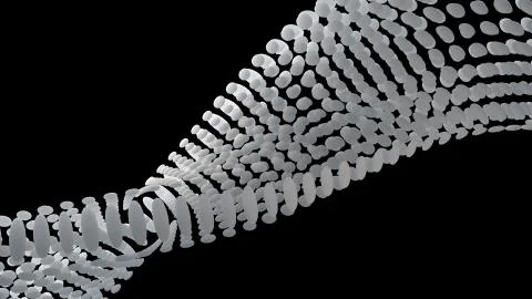 Abstract 3d rendered form. Complex deform structure. Twisted organic form. Stock Illustration