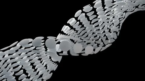 Abstract 3d rendered form. Complex deform structure. Twisted organic form. Stock Illustration