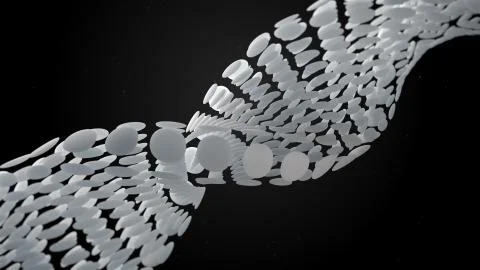 Abstract 3d rendered form. Complex deform structure. Twisted organic form. Stock Illustration