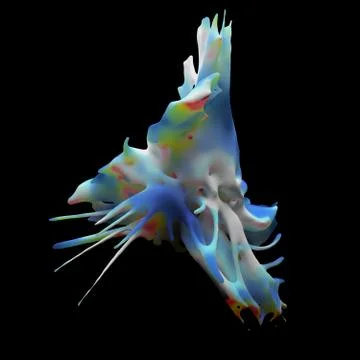 Abstract 3d rendered form. Complex deform structure. Twisted organic form.. Stock Illustration