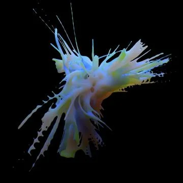 Abstract 3d rendered form. Complex deform structure. Twisted organic form.. Stock Illustration