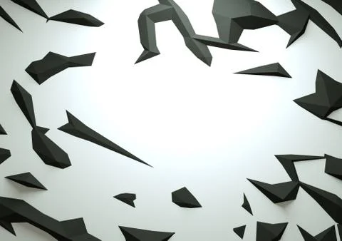 Abstract 3d rendered geometric low poly background. Monochrome Stock Illustration