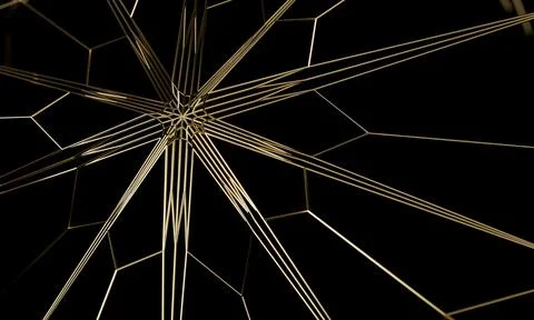 Abstract 3D Rendered Gold Web Decorative Pattern Background Foto stock