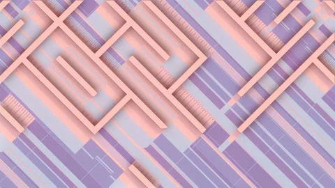 Abstract 3d rendering animation with growing maze. Modern futuristic background Stock Footage 134252939