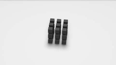 Abstract 3d rendering of array of cube shape with random rotating in isometric Stock Footage 239649321