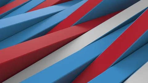 Abstract 3d rendering background made of randomly rotated rectangles with dif Stockillustratie