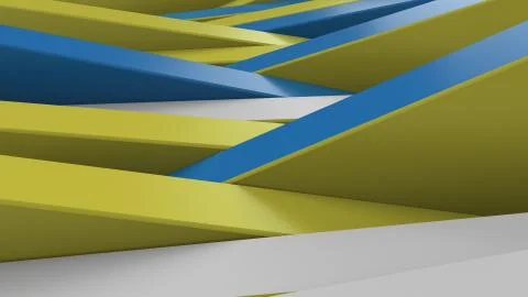 Abstract 3d rendering background made of randomly rotated rectangles with dif Stockillustratie