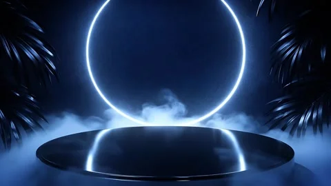 Abstract 3d rendering background: Midnight Blue Tropical Podium Stock Footage 326283886