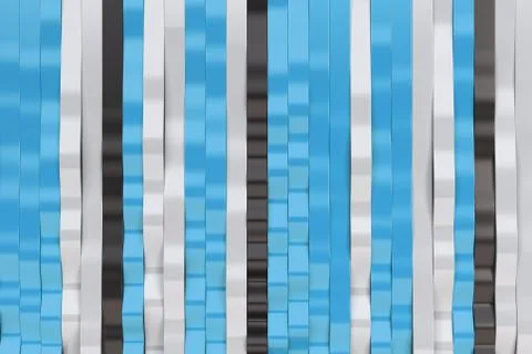 Abstract 3D rendering of black, white and blue sine waves Stock Illustration