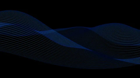 Abstract 3D rendering of blue digital wireframe wave flowing loop Stock Footage 340232376