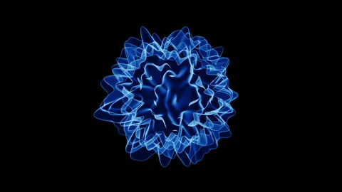 Abstract 3D rendering of blue liquid sphere morphing and undulating loop Stock Footage 340241071
