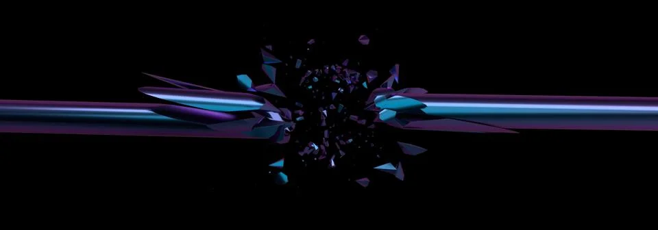 Abstract 3D Rendering of Broken Line Stock Illustration