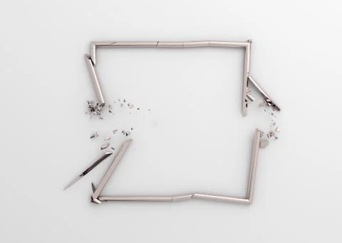 Abstract 3D Rendering of Broken Square Stock Illustration