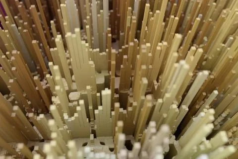 Abstract 3d rendering of chaotic cubes. Symbolizing an abstract city. Futuristic Stock Illustration