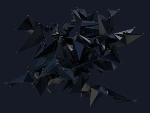 Abstract 3d rendering of chaotic plexus surface. Stock Illustration