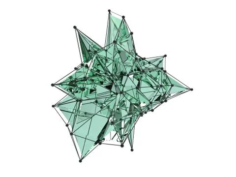 Abstract 3d rendering of chaotic plexus surface. Stock Illustration